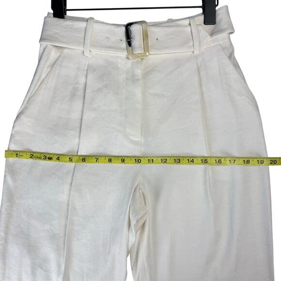 VERONICA BEARD Sofia Stretch-Linen Pant in White - Picture 11 of 15